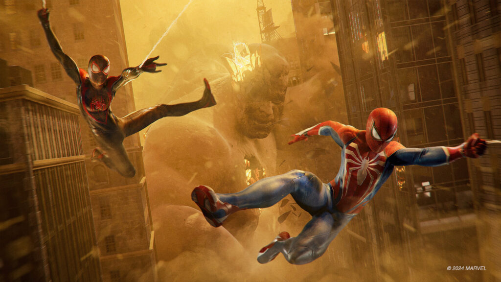Navegação dos Spidermans em embate com o Homem Areia